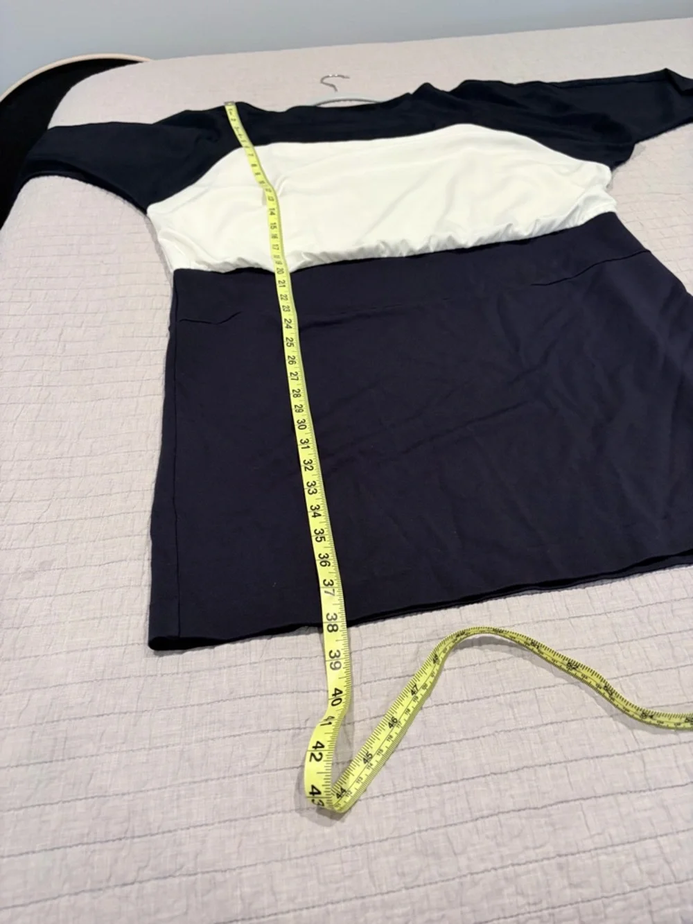 LOFT Colorblock Blouson Dress | Navy & Cream | Size 18 - Picture 8 of 9